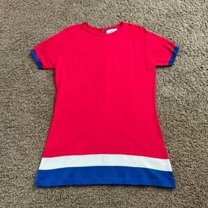 NWOT~Madcap England Red, Blue, & White Mod 60’s Inspired Knit Mini Dress, US 14